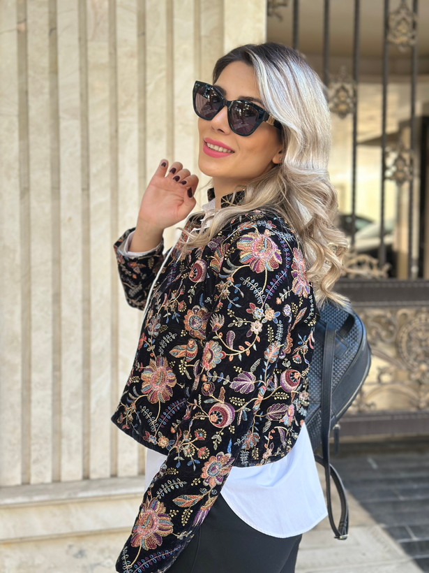 کت مخمل سوزندوزی شده زنانه سلین 🖤